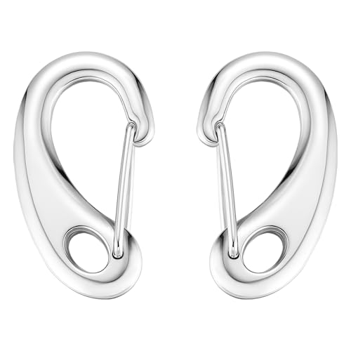 STEEL HAWK Carabiners 2 Packs of 2.75”, Stainless Steel Clips Marine Grade for Ropes, Keychain, Dog Leash, and Hiking