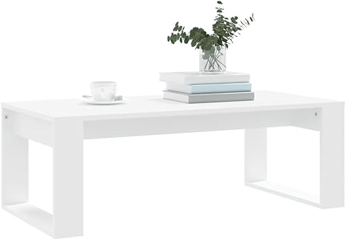 Miniatura 4 de Mesa de centro para sala. Mesa de centro blanca 40.2 x 19.7 x 13.8 pulgadas, madera de ingeniería, adecuada para dormitorios, salas de estar y