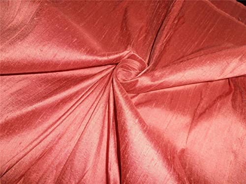 Tissu Dupioni pure soie rouge poudré au mètre pour rideaux et couture créative