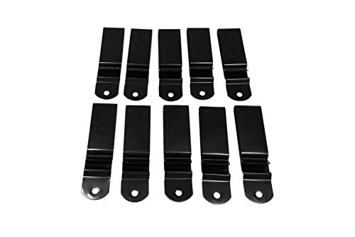 iTecFreely (10 Pack) Holster and Sheath Belt Clip (High Carbon Steel with Powder Coated Finish)