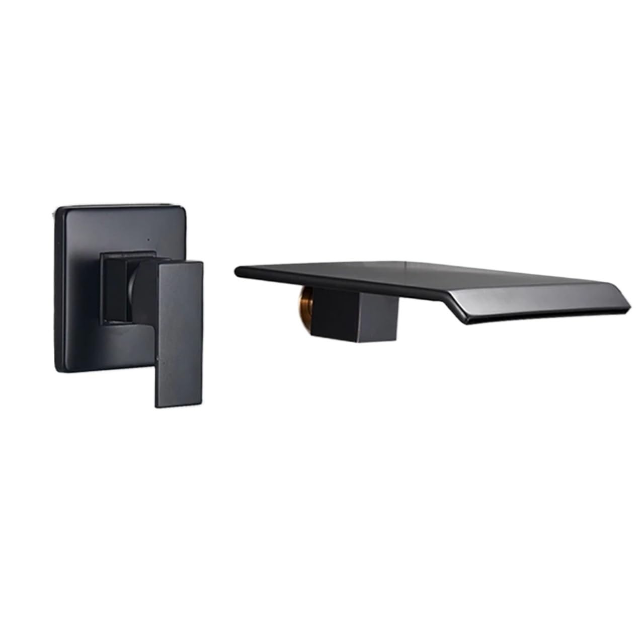 Naqzrxpml Color2 Concealed Wall-Mounted Matte Black Basin Faucet Single Handle Hot Cold Embedded Waterfall Split(Color2)