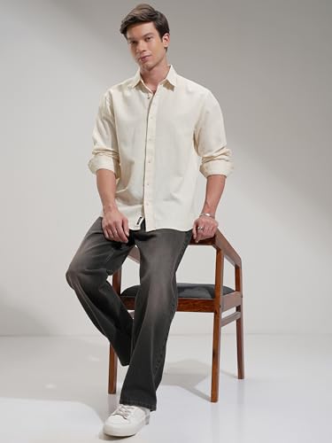 Image of Highlander Men's Relaxed Fit Casual Shirt | Cotton Linen | Relaxed fit | Full Sleeves