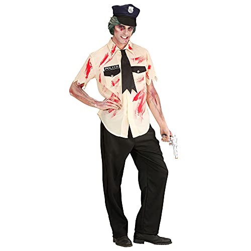 W WIDMANN MILANO Party Fashion - Costume Policier Zombie, détails réalistes, Confort en Polyester, Polyvalent pour Halloween, Facile à Entretenir, Taille M adaptée pour Un Look Terrifiant