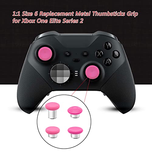 Image of Metal Thumbsticks Replacement for Xbox One Elite Controller Series 2 Model 1797 - Thumb Sticks Kits for Elite Series 2 Core Controller (6-IN-1-Pink)