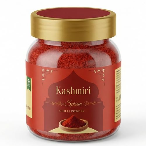 Spisaa Pure Kashmiri red chilli Powder | No Added Colour, No Preservatives, No Palm Oil | Mild Heat, Rich Colour & Aroma | Ideal for Indian Cooking, 300gm PACK OF 1 | Spisaa Trial Pack