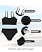 Century Star Girls Swimsuit 2-Piece Ribbed Bikini Set Adjustable Strap Bathing Suits for Teens Swimwear Solid Black 14-15 Years