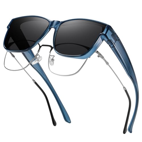 Image of GEGURI Polarized Sunglasses Fit Over Glasses for Men Women, Oversized Square Sun Glasses UV400 Protection Shades