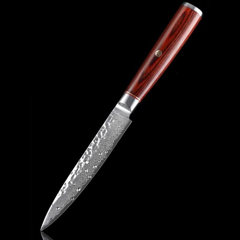 Home & Kitchen/Kitchen & Dining/Kitchen Utensi 5 Inch Wave Pattern Utility Knife 67-Layer Damascus Steel Can Cut Fruit Paring Knives Kitchen Tools Color Wooden Handle