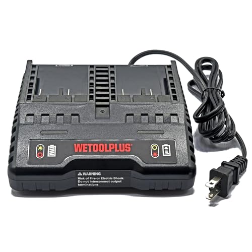 WETOOLPLUS 20V Max Lithium-Ion Dual-Port Fast Charger with Quick Battery Charging Compatible with Hyper Tough HT21-401-003-13