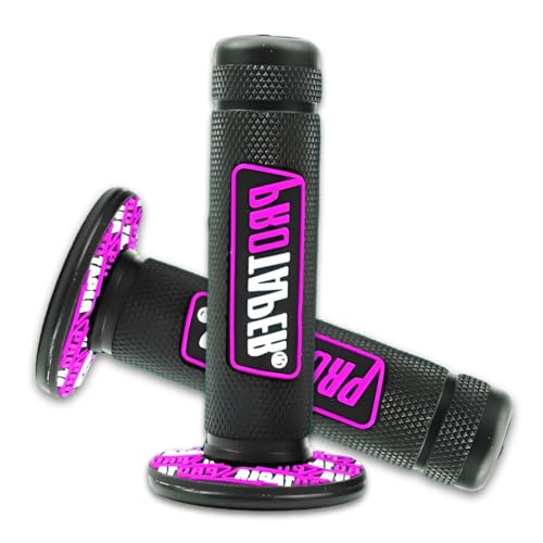LEPZUR Manopole Moto, 1 Paio Nero-Rosa 22/24Mm Per Manubrio 7/8, Gomma Antivibrante Per Dirt Bike E Pit Bike