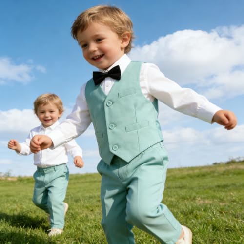 Image of Baby Boys Clothes Suits Toddler Formal Gentleman Wedding Outfit Dress 4Pcs Infant Suit Sets