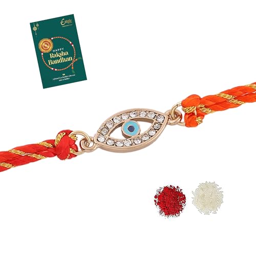 Estele Gold Plated Auspicious Evil Eye Bracelet with Austrian Crystals and Multi Colored Silk Thread (B0992731NN) Amazon Price History, Amazon Price Tracker