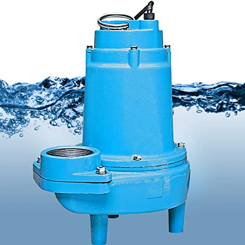 Image of Little Giant 14S-CIM, 115 Volt, 1 /2 HP, 6000 GPH Manual Submersible Sewage Ejector Pump, 20-Foot Power Cord, 3-Inch Discharge, Blue, 514420