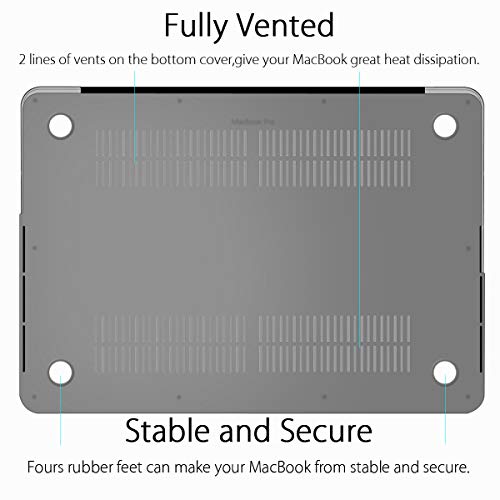 Ueswill Case Compatible With Macbook Pro (Retina, 15-Inch, Mid 2012/2013/ 2014/ Mid 2015), Model A1398, Hard Shell Case With Black Keyboard Cover + Microfiber Cloth, Gray #TOP5