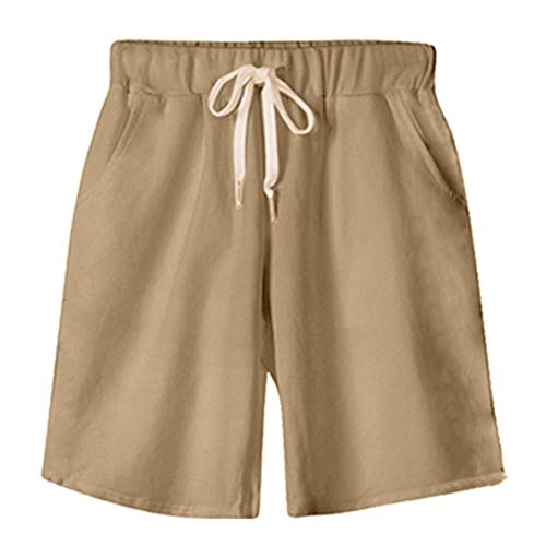 XinYangNi Women's Casual Plus Size Outdoor Super Comfy Bermuda Hiking Shorts Khaki US 8-10/Asia 2XL