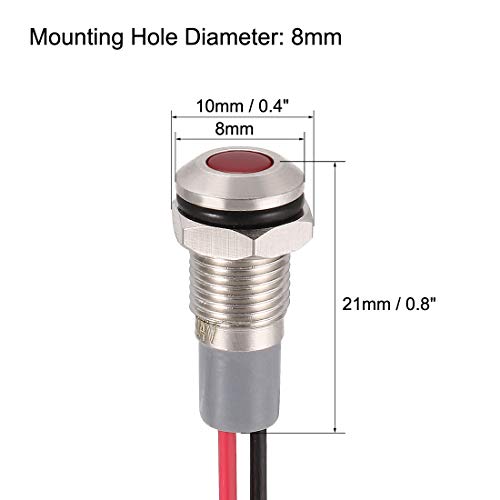 Luz Indicadora LED 8mm 12-24V para Panel Auto Moto miniatura 2