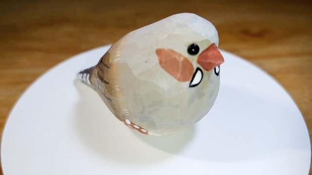 Amazon.com: Zebra Finch Bird Ornament Hand Carved Painted Wooden