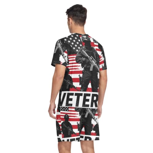 Camisa de pijama para hombre GuoChe militar bandera Estados Unidos ejército patriótico 2
