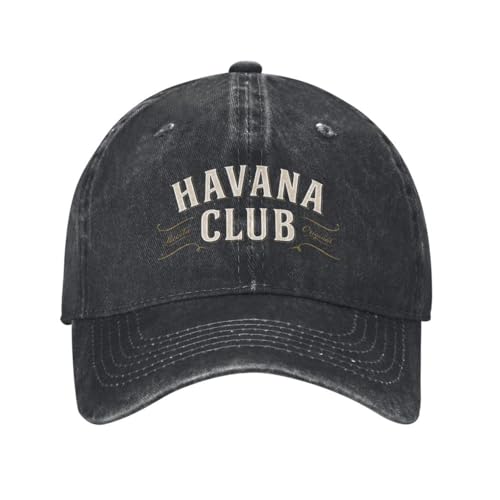 Gorra de béisbol de algodón Lavada y Transpirable Havana Club Hats Hip Hop Gorra de Camionero Ajustable Personalizada para Hombres y Mujeres Regalo
