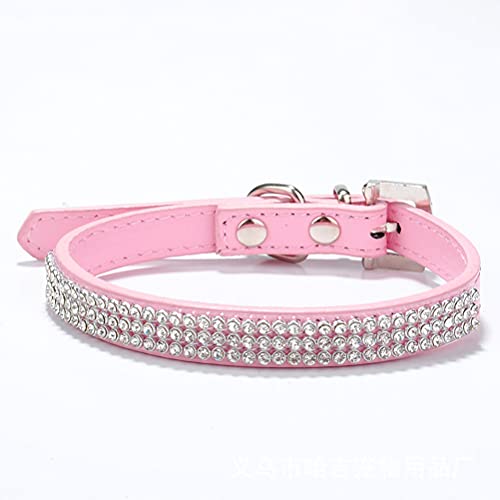 MiaLover 2 Stücke Strass Verstellbarer Hundehalsbänder Leder Glitzernd Hunde Halsbänder Bling Katzenhalsband Bogen Strasssteine für Kleine Hunde und Katzen Hundedekor Geschenk, Zwei Stile(Pink)