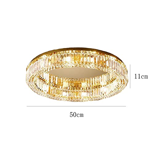 Lustre en cristal compact pour plafonds bas de chambre