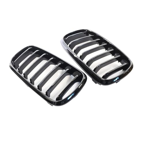 2個入り 車用グロスブラック フロントバンパー シングルスラット キドニーグリル BMW F15 F16 X5 X6 F85 F86 X5M X6M 2014-2018 対応 カーアクセサリー