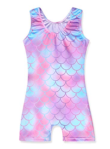 Image of HOZIY Gymnastics Leotards for Girls Unicorn Aurora Rainbow Mermaid Dinosaur Cupcake Sparkle Biketard Toddlers Kids Children
