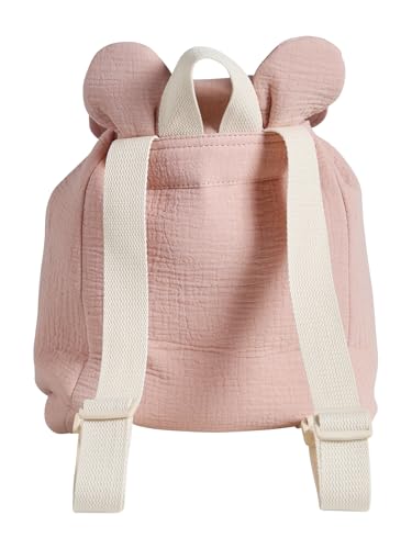 VERTBAUDET Sac à Dos en Gaze de Coton Animation Oreilles Ours rose poudré TU – vue 2