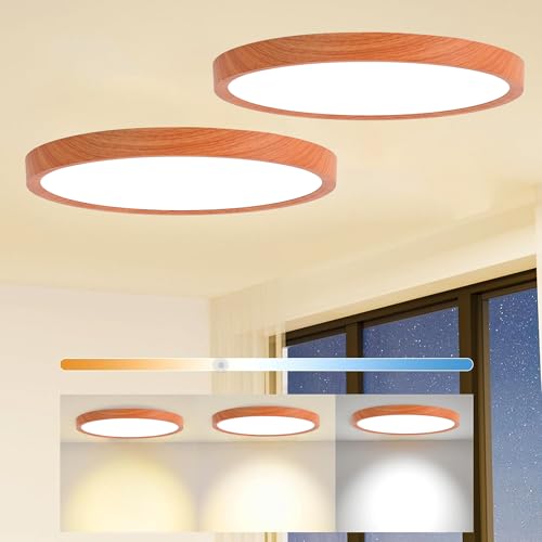 Light Fixtures Ceiling Mount: 12 Inch 24W Wood Grain LED