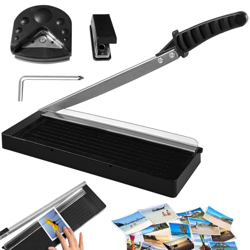 Cortador de papel A4,3 en una máquina de cortar, hasta 8 hojas A4-B7, cortador de papel manual de alto rendimiento con dispositivo de seguridad y bloqueo de hoja para papel, tarjetas, fotos Cortador de papel A4,3 en una máquina de cortar, hasta 8 hojas A4-B7, cortador de papel manual de alto rendimiento con dispositivo de seguridad y bloqueo de hoja para papel, tarjetas, fotos