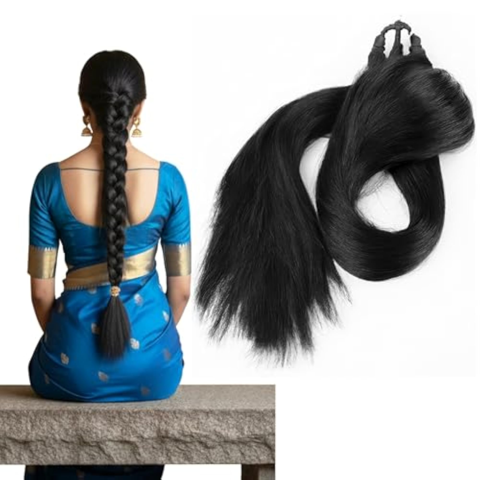 Artificial Hair Braid Extension for Women & Girls, Black