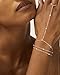 HABIKIP Silver Plated Plated Hand Chain Bracelets for Women, Finger Ring Bracelet Layered 14K Gold Plated bead Non Tarnish Trendy Simple Jewelry for Women