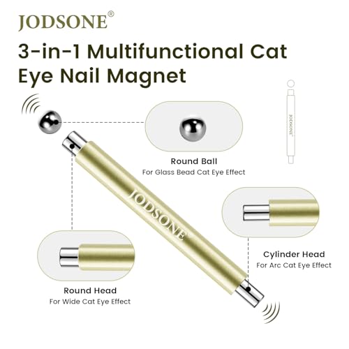 JODSONE 3-in-1 Katzenauge-Magnet für Nägel, zylindrischer & Kugel-Magnet Nagelkunstwerkzeug, Multifunktionsmagnete für Katzenauge Gel-Lack DIY zu Hause im Salon