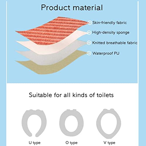 YUELYH WC-Waschmaschine WC-Sitzkissen Für Zuhause 2 Packungen WC-Waschmaschinen Aus Stoff Mit Reißverschluss Weich Und Bequem Wasserdicht – Bild 7