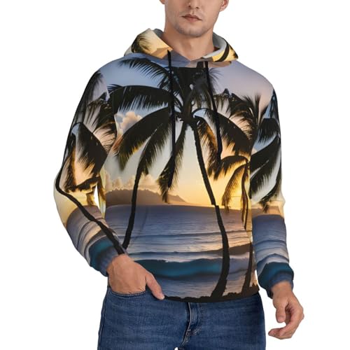 Sweat à capuche homme noir L vêtement toutes saisons Hawaï Sunbeams