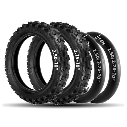 (2-Set) AR-PRO 2.50-10” and 2.75-10” Dirt Bike Tires and Inner Tubes - 2.50-10” Front Tire and Tube/2.75-10” Rear Tire and Tube - Excellent Upgrade Tires and Tubes Compatible With CRF50 and JR50