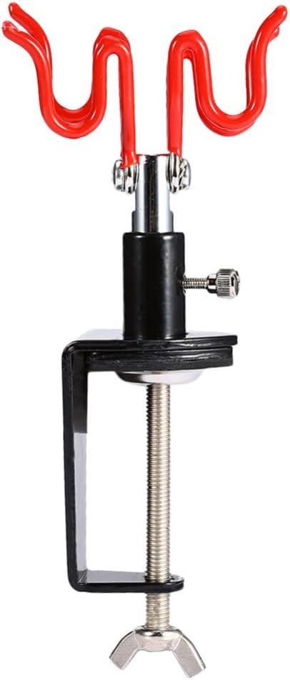 Universal Airbrush Holder Clamp-on Airbrush Stand Holds up to 2 Gravity-Feed Airbrush Spray Gun (Red)