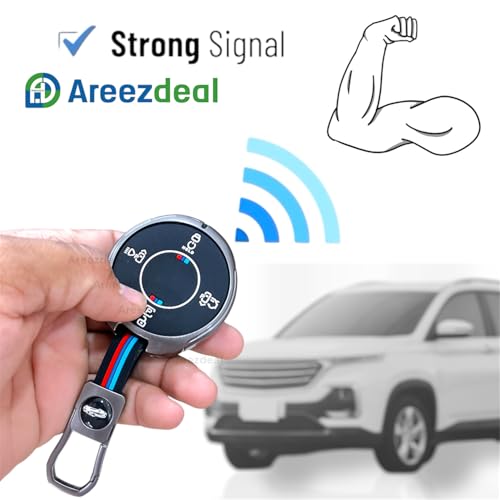 Image of Premium Metal Car Key Case Cover Compatible with Tata Harrier EV Electric 2025 / 2026 8 Button Smart Key Only (Black)