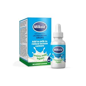 Milkaid Lactase Enzyme Drops for Lactose Intolerance Relief | Prevents Gas, Bloating & Diarrhea | Fast Acting Dairy…
