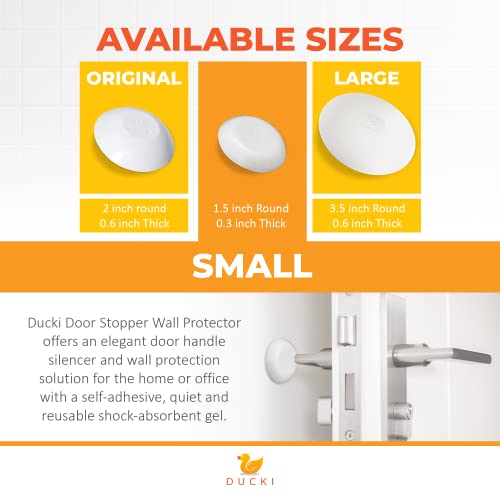 Ducki Wall Protectors - 6 Pack White - Self Adhesive, Reusable Solution For Stopping Wall Damage & Noise From Doors, Refrigerators & More In Your Home Or Office - Durable, Shock Absorbent & Discreet #TOP1