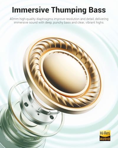 Wentronic Y01 Wireless Noise Canceling Headphones Bluetooth 5.3 Over Ear Headphones with Microphone - image 5