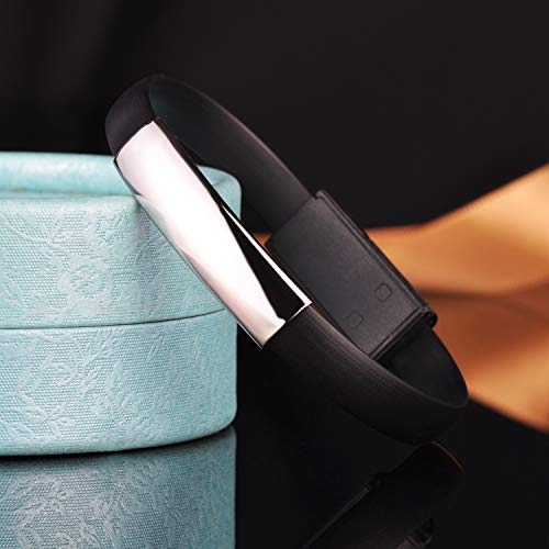 Yumilok Silicone Bracelet Mirco USB Cable Charging Cable Wristband Data Sync Cable für Android-Smartphones and Tablets, 2 Pack(Black, White)4