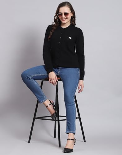 Image of Monte Carlo Women Regular Fit Full Sleeve Solid Round Neck Winter Cardigan (Pack of 1)