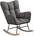Peluche Courte Fauteuil à Bascule,Fauteuil a Bascule Allaitement Adulte,Salon fauteuils de Salon à Bascule,Balcon Loisirs Chaise à Bascule,Single Canapé Chaise Loisir pour Jardin(Noir,82x55x75cm)