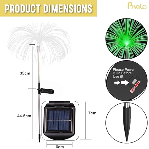 Image of Pivalo Solar Jellyfish Light Fountain Outdoor Lamp Rechargeable Water-Resistant Sun-Powered LED for Home Garden Decoration Balcony Backyards Pathways (Multicolor, Set of 4)