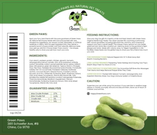 Image of Dog Dental Chews, Dog Breath Treats for All Dogs, 60 Counts