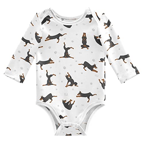 Image of vvfelixl Baby Bodysuits Black Pug White Long Sleeve Cotton Baby Clothes For Boys Girls 0-24 Months