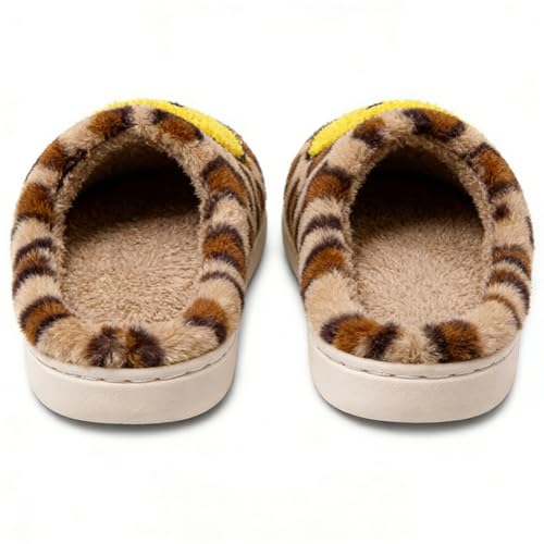 Image of Women's Men's Preppy Happy Face Slippers Comfy Warm Plush Slip-On House Slipper for Winter Indoor Soft Cushion Non-slip Fluffy Slides Slippers