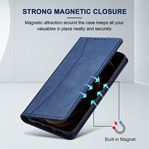 Image of Jasonyu Flip Wallet Case for iPhone 12 Pro Max,Blue
