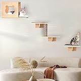 Picture of Cat Wall Shelves and Furniture Set with Condos, Perches, Bridge Ladders, Sisal Scratching Posts - Steps and Houses for Cats (C)